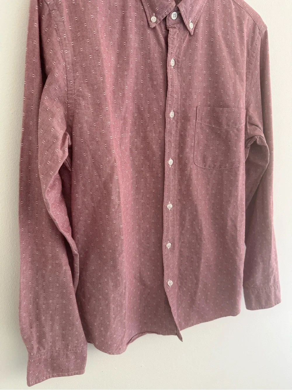 J. Crew Oxford Slim Red Stitched Long Sleeve Button Down Medium